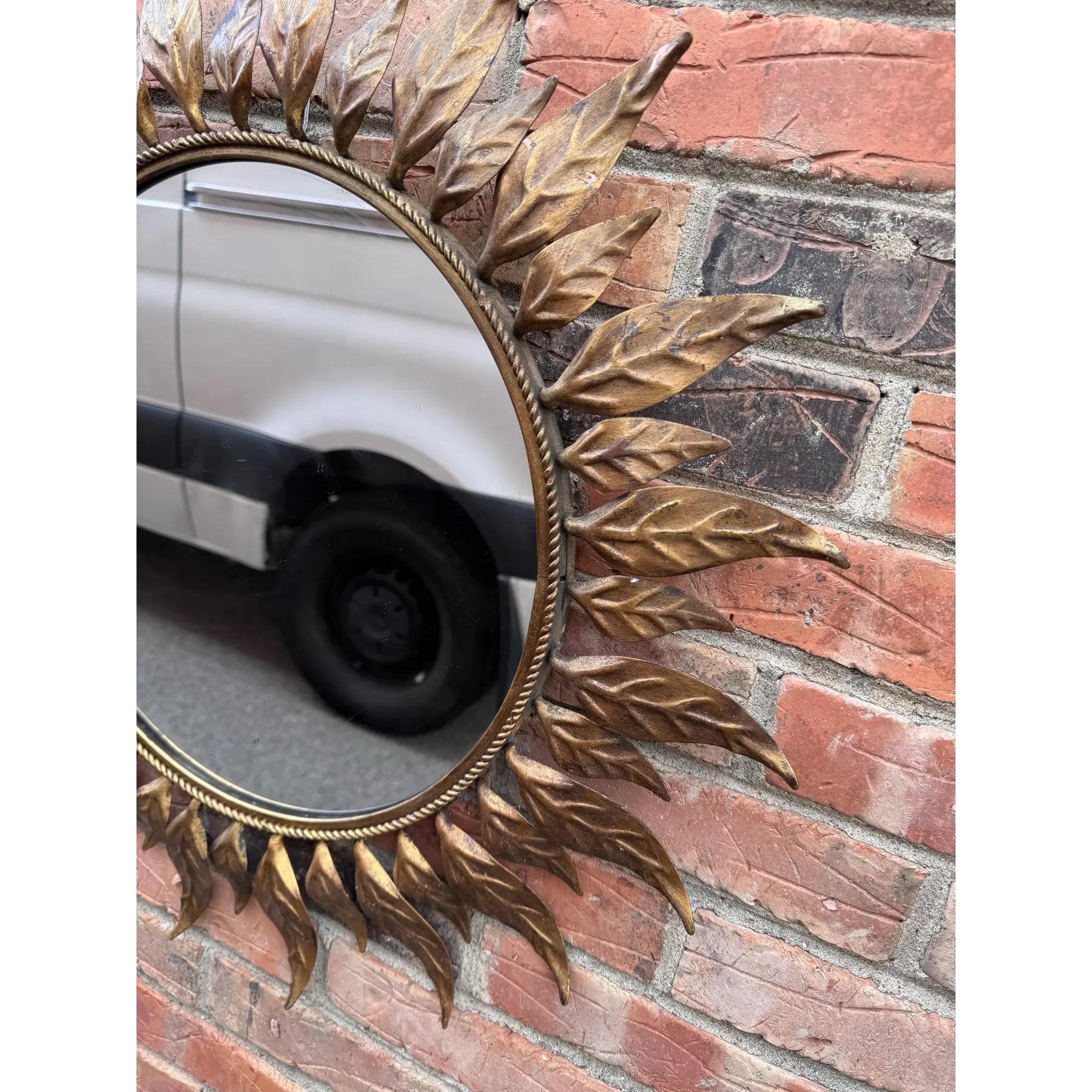 Francese Mid-Century French Sunburst Mirror in vendita