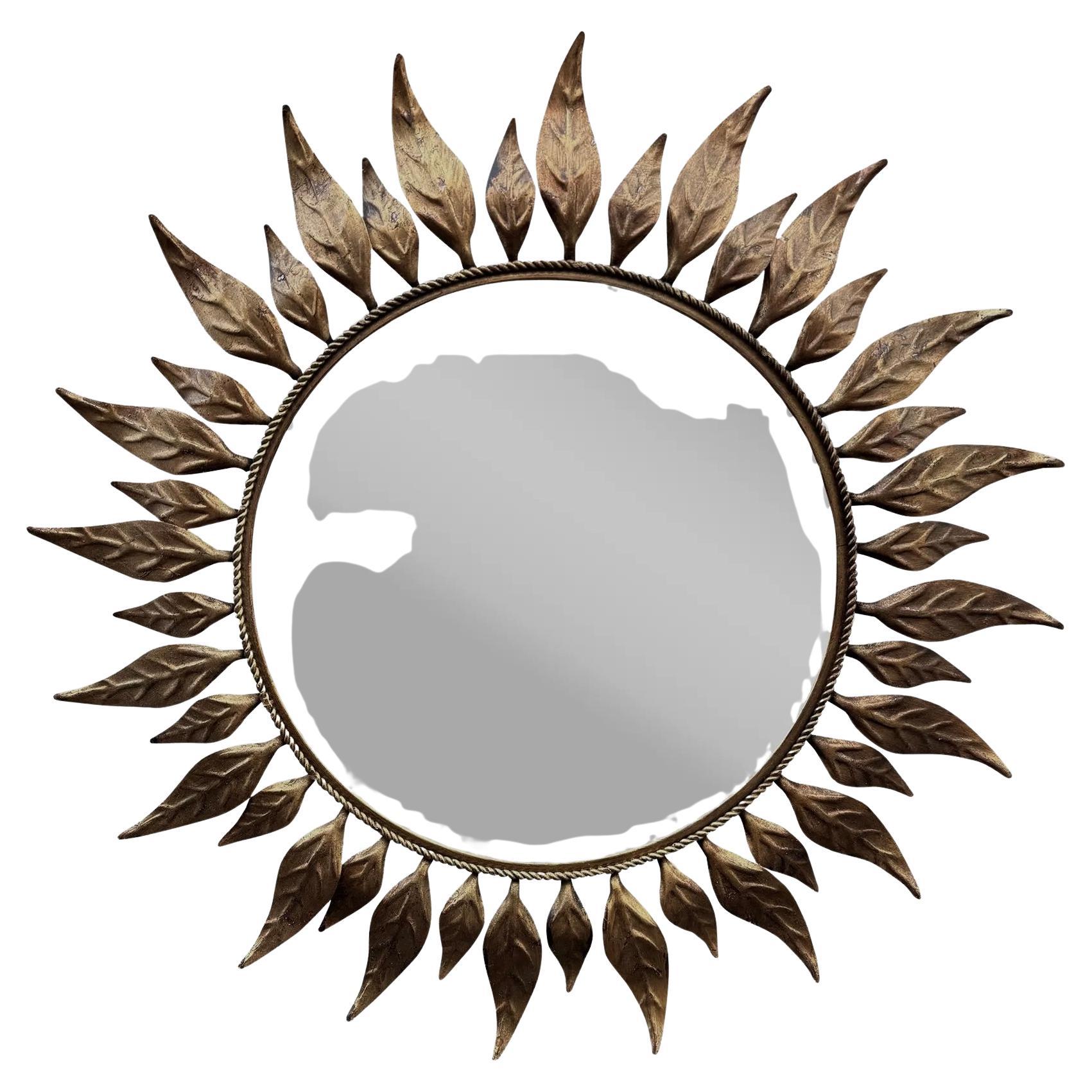 Mid-Century French Sunburst Mirror