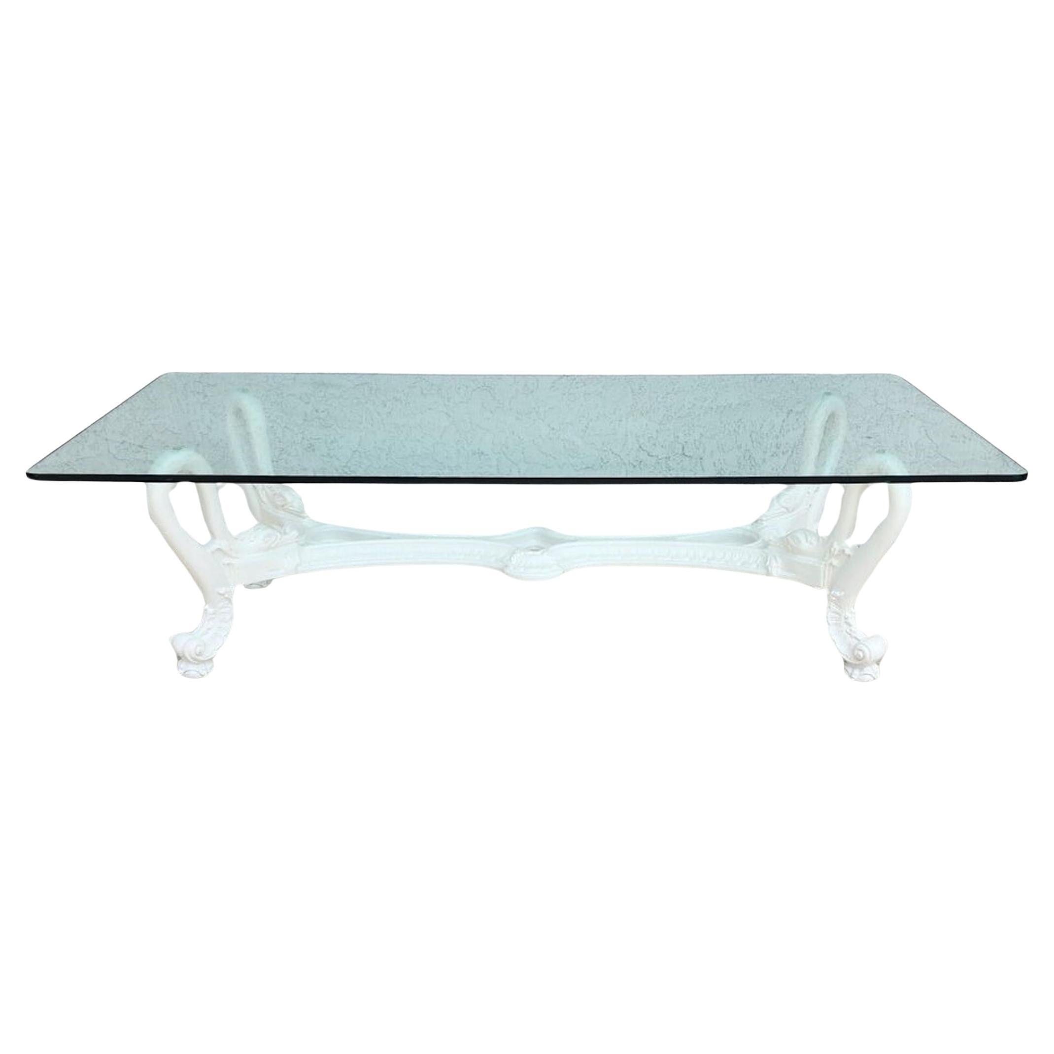 Mid Century French Swan Coffee Table For Sale