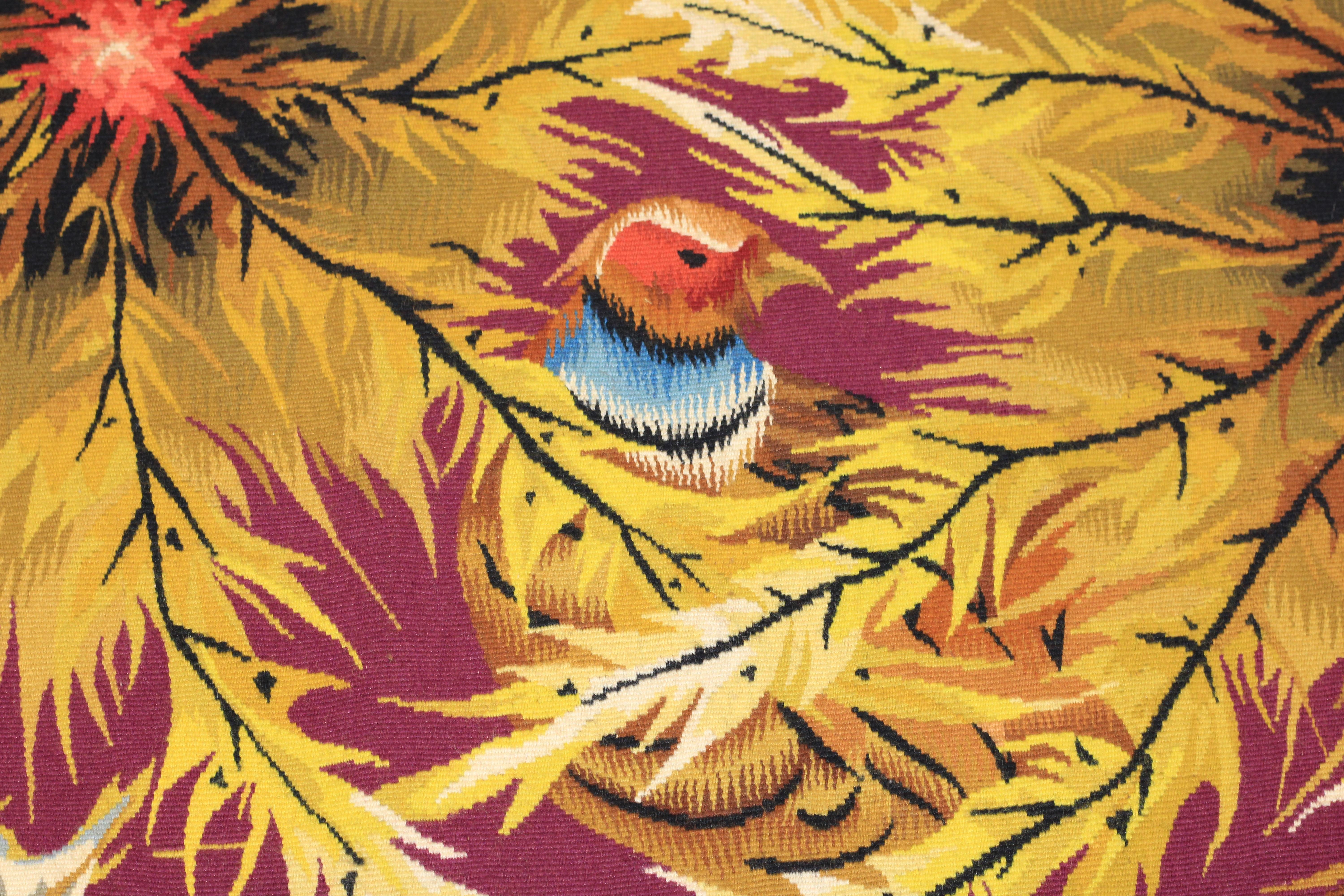 Mid Century French Tapestry 4’11” x 7’4” For Sale 5