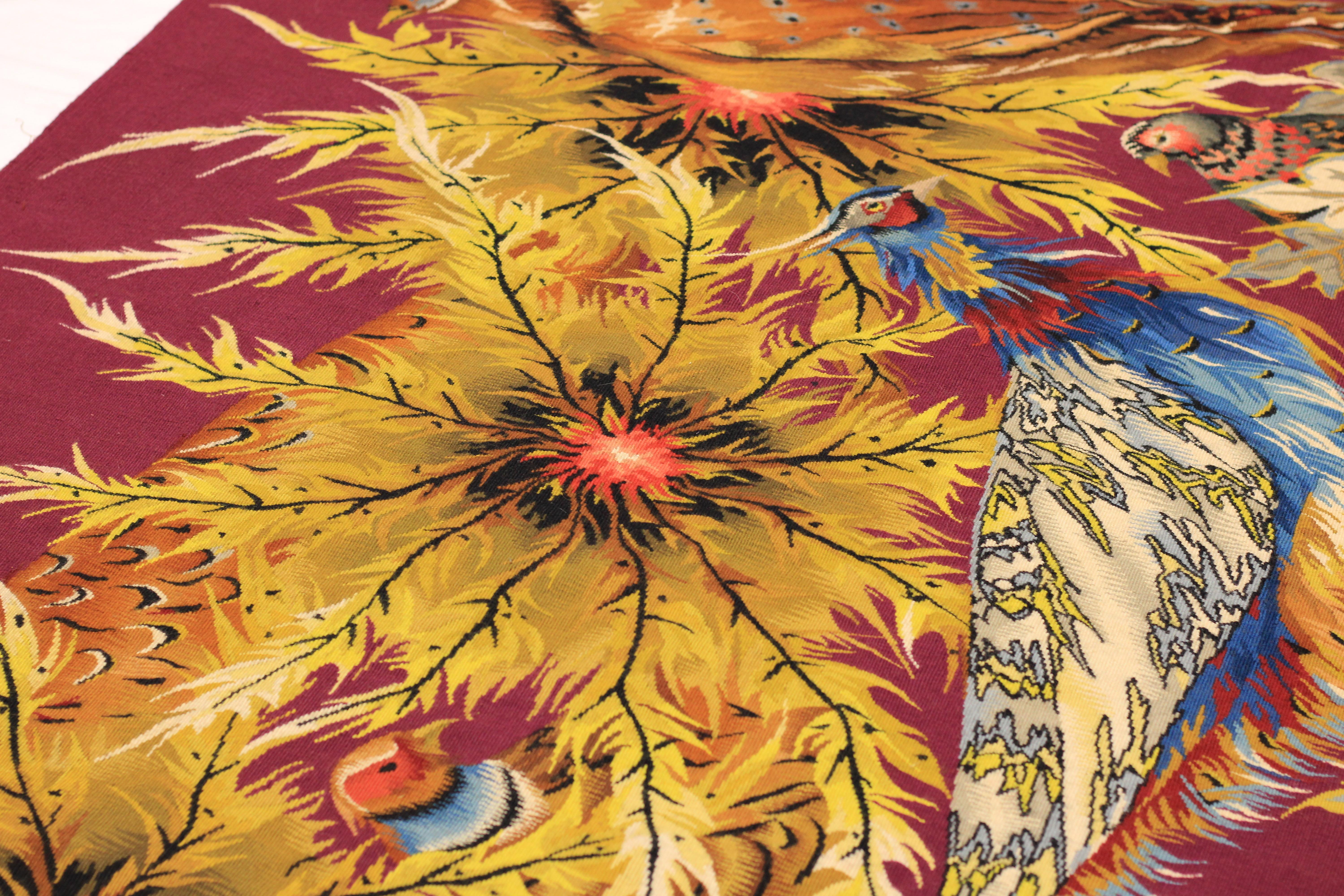 Mid Century French Tapestry 4’11” x 7’4” For Sale 6