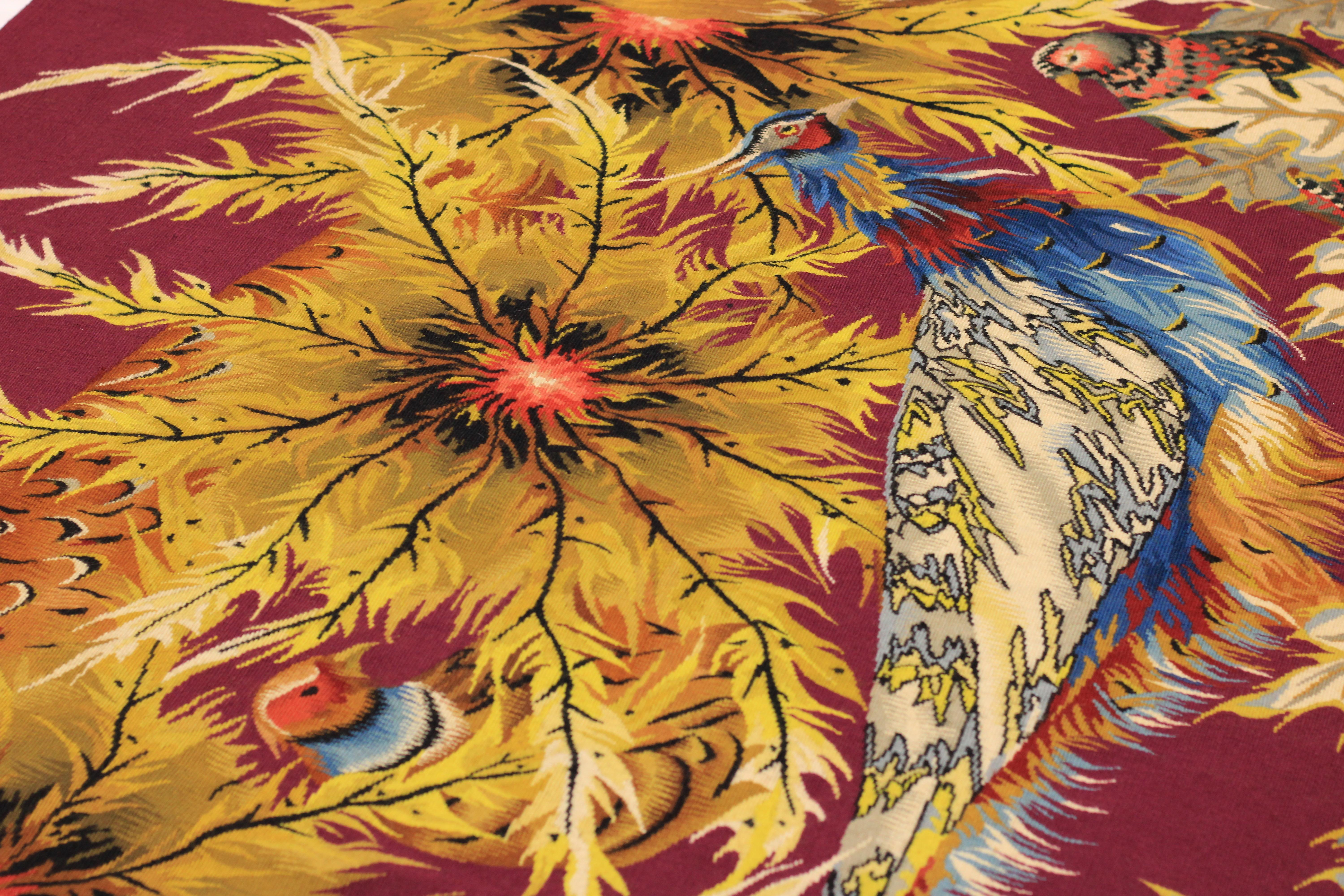 Mid Century French Tapestry 4’11” x 7’4” For Sale 7