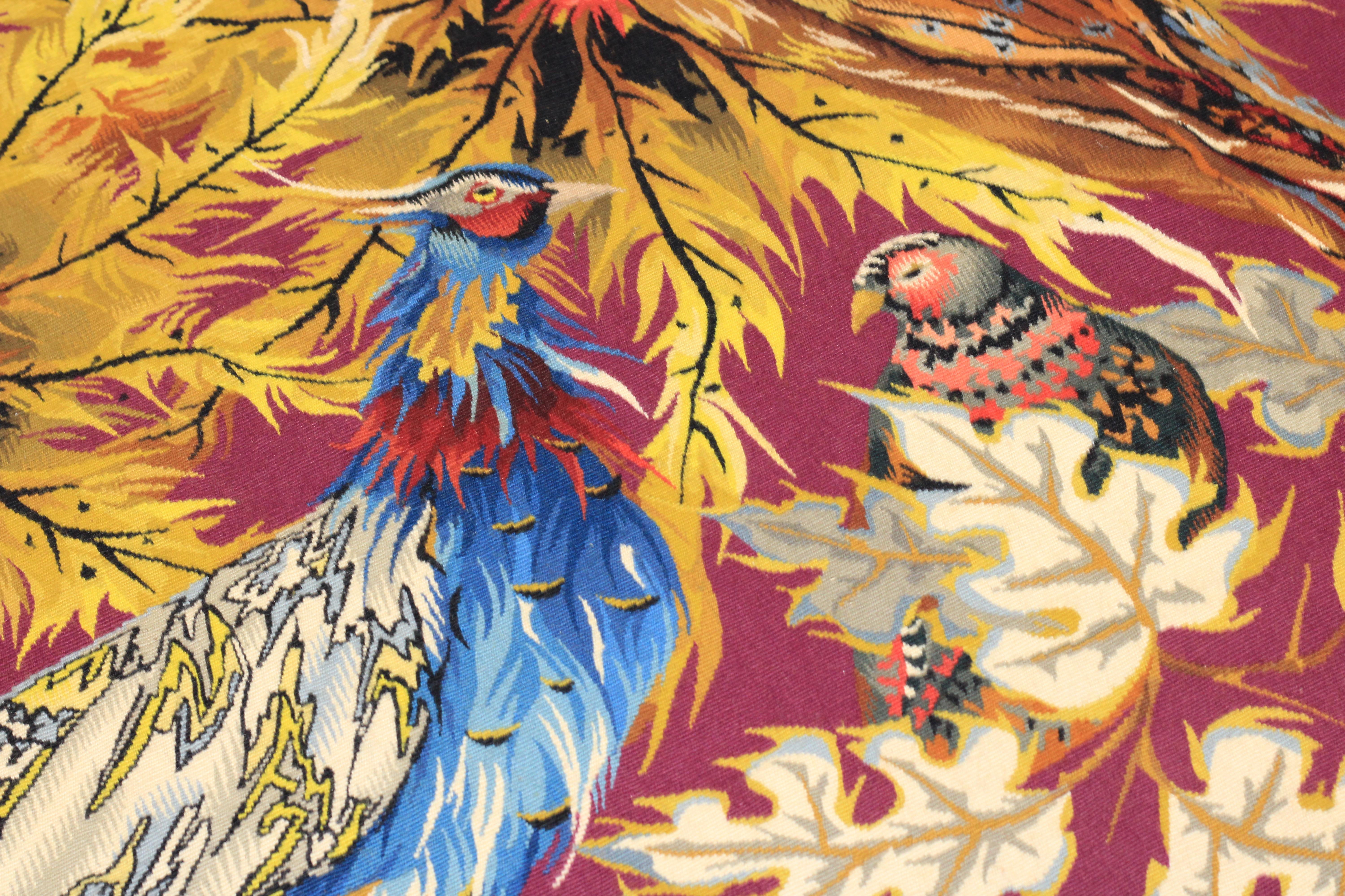 Mid Century French Tapestry 4’11” x 7’4” For Sale 9