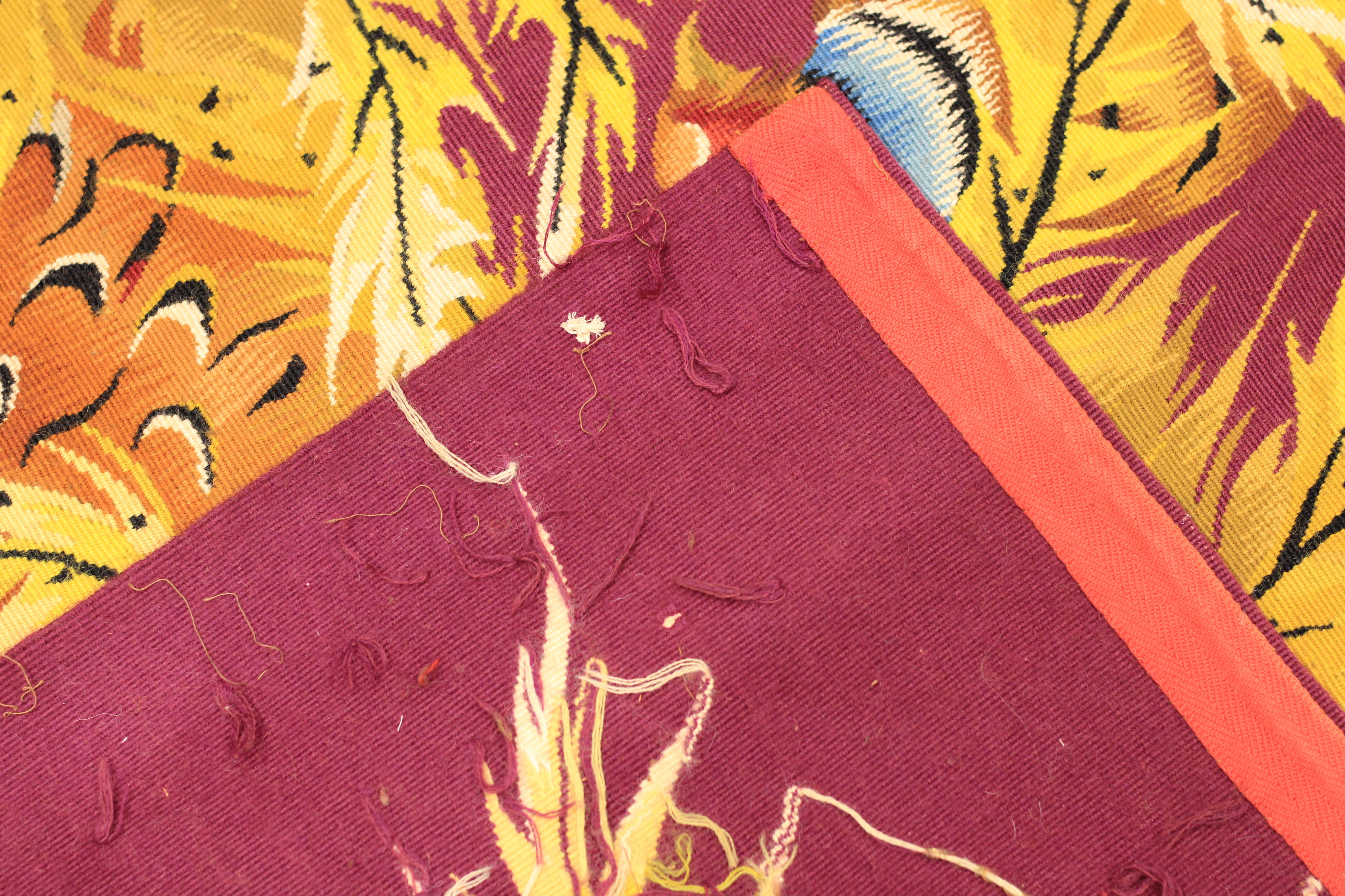 Mid Century French Tapestry 4’11” x 7’4” For Sale 12