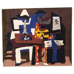 Tapiz francés de mediados de siglo inspirado en el diseño de Picasso 5'7" x 6'7