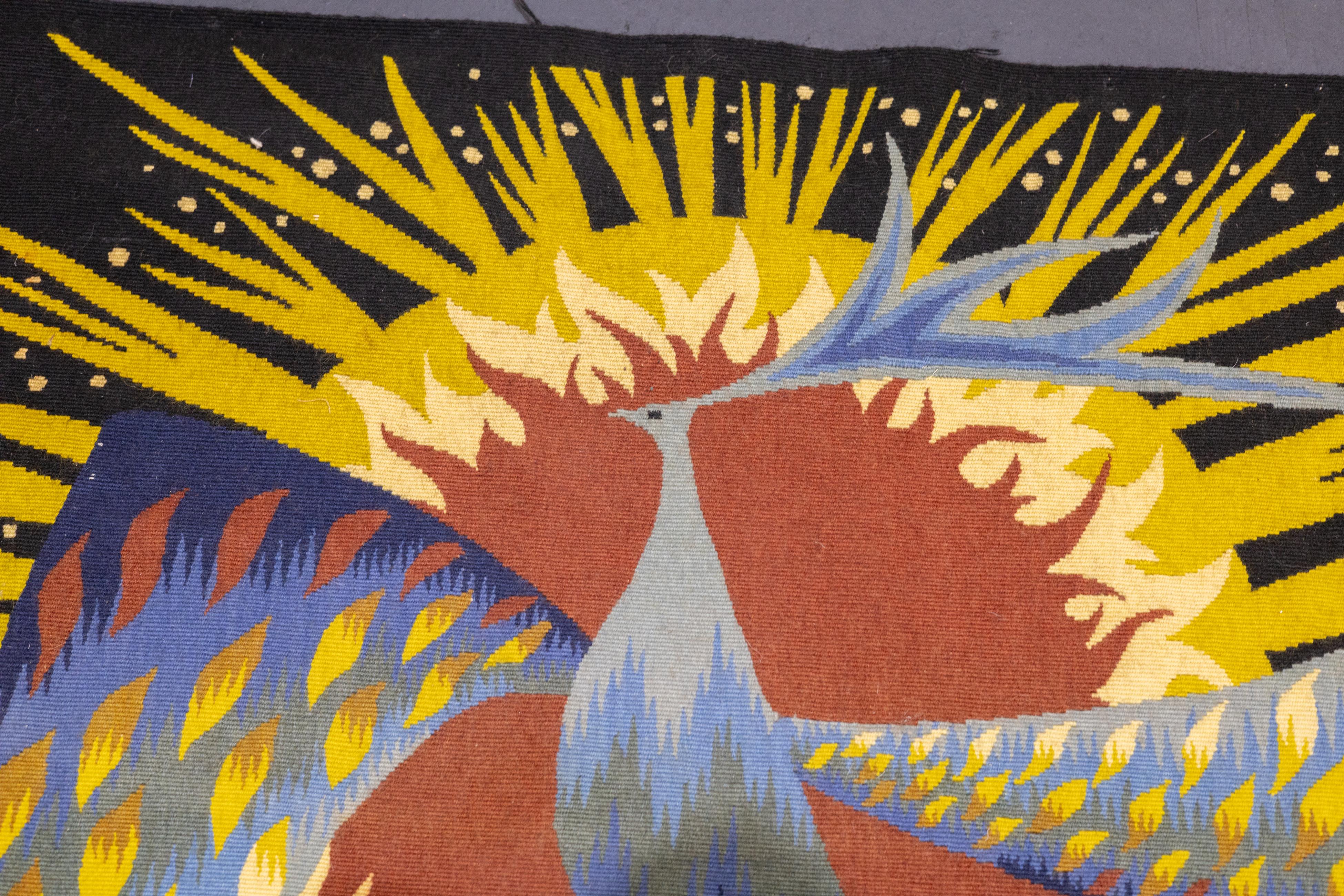 Mid Century French Tapestry Signed by Blenie 2'3'' x 4'10' For Sale 2