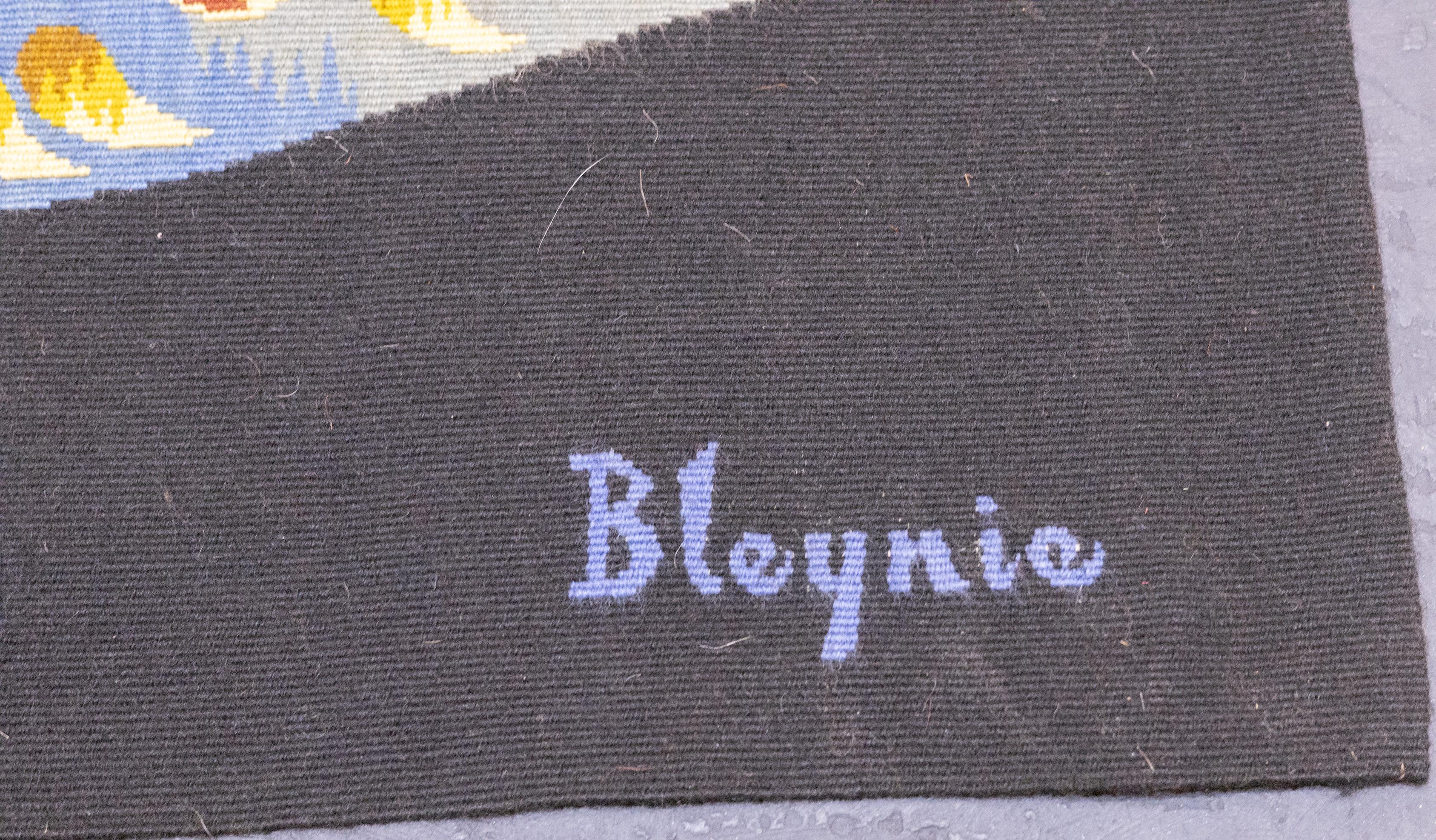 Mid Century French Tapestry Signed by Blenie 2'3'' x 4'10' For Sale 3