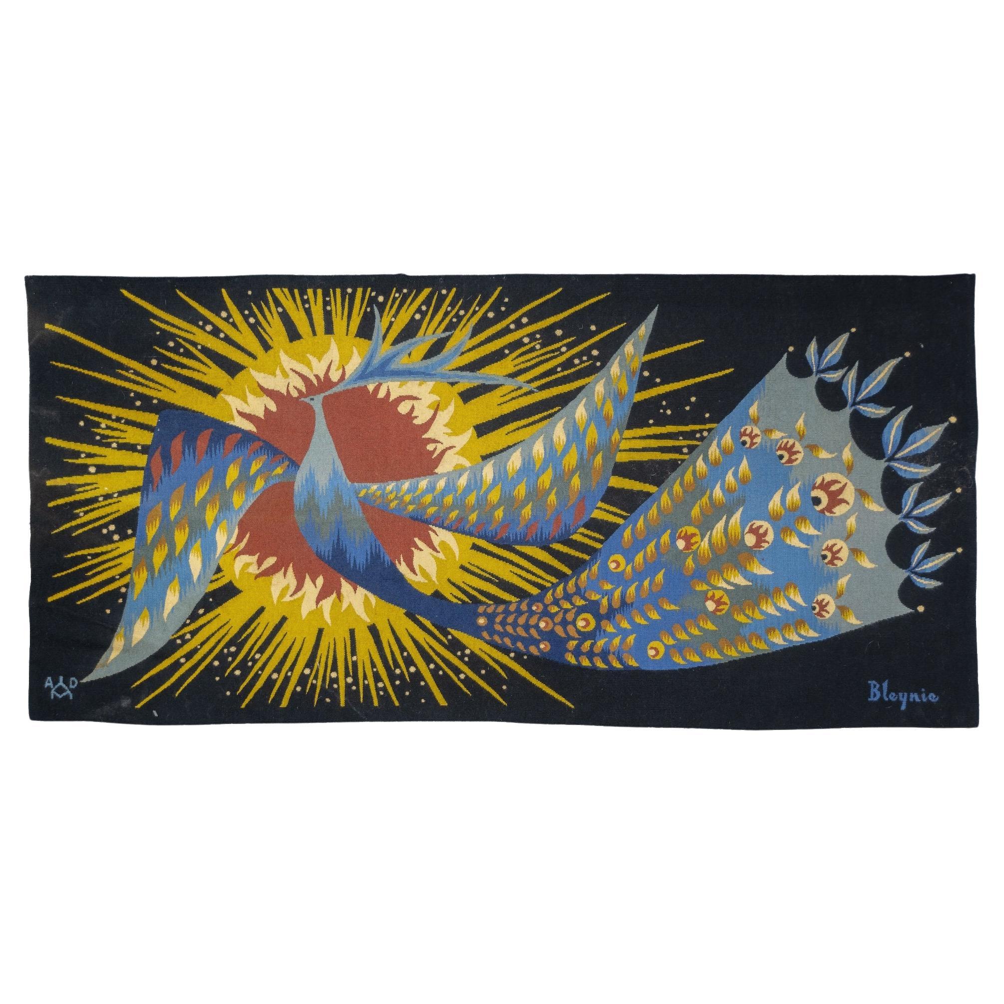 Mid Century French Tapestry Signed by Blenie 2'3'' x 4'10'