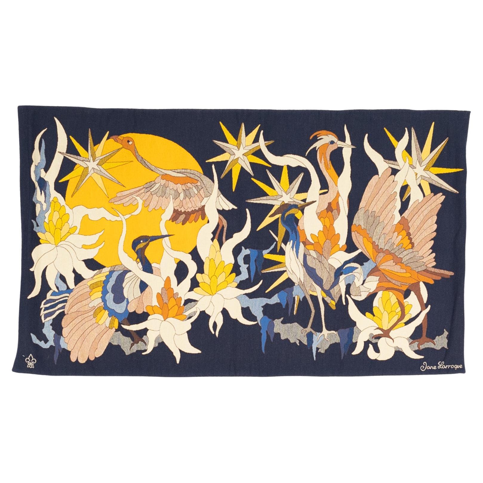 Mid Century French Tapestry Signed by Jean Lurcat Artist Desginer 3’11” x 6’6”