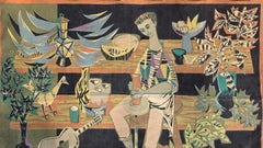 Suspension murale en textile français du milieu du siècle, Design/One, Robert The