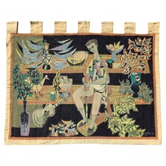 Mid-Century French Textile Wall Hanging Design by Robert Debiève