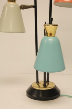 Midcentury French Tri-Color Desk Lamp