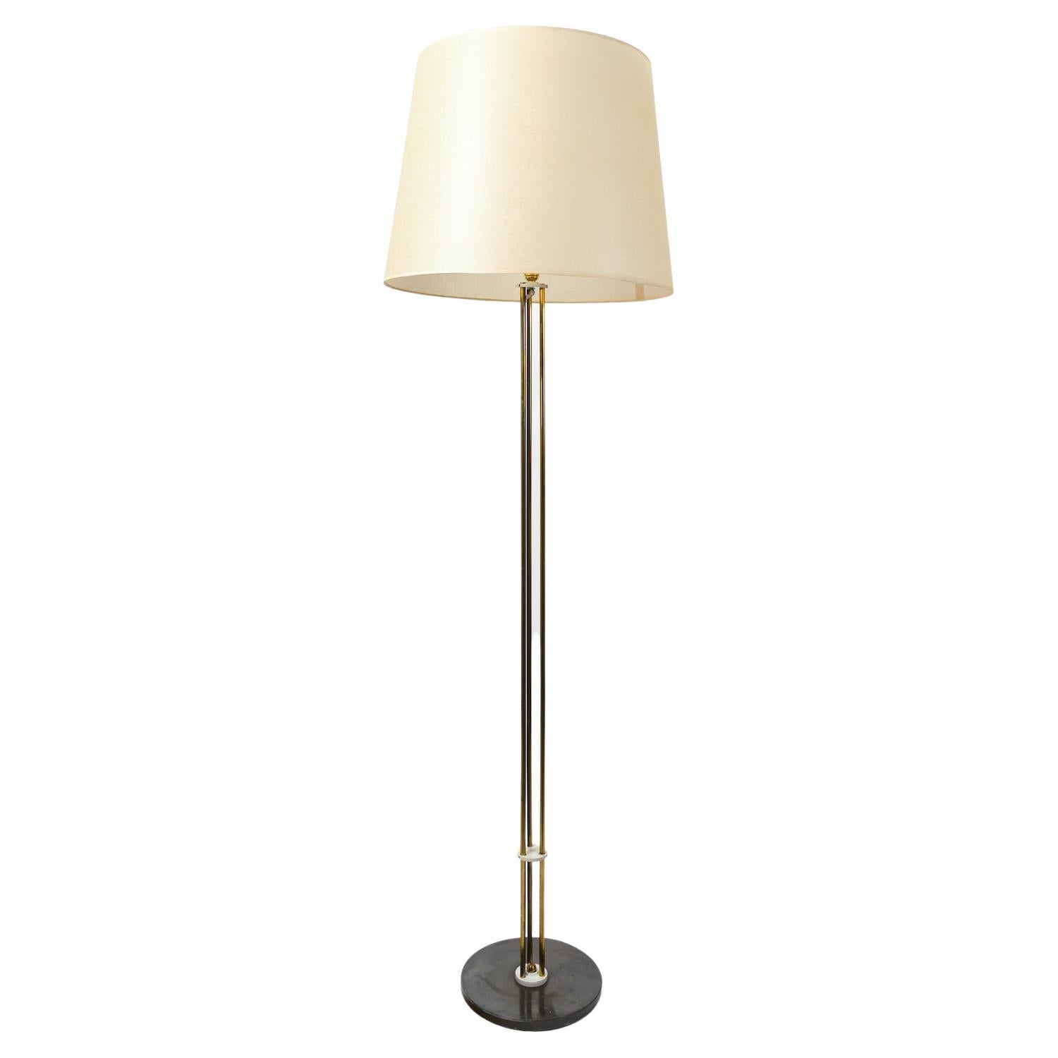 Brass Triple Light Floor to Ceiling Tension Pole Lamp at 1stDibs tension lamp, floor to