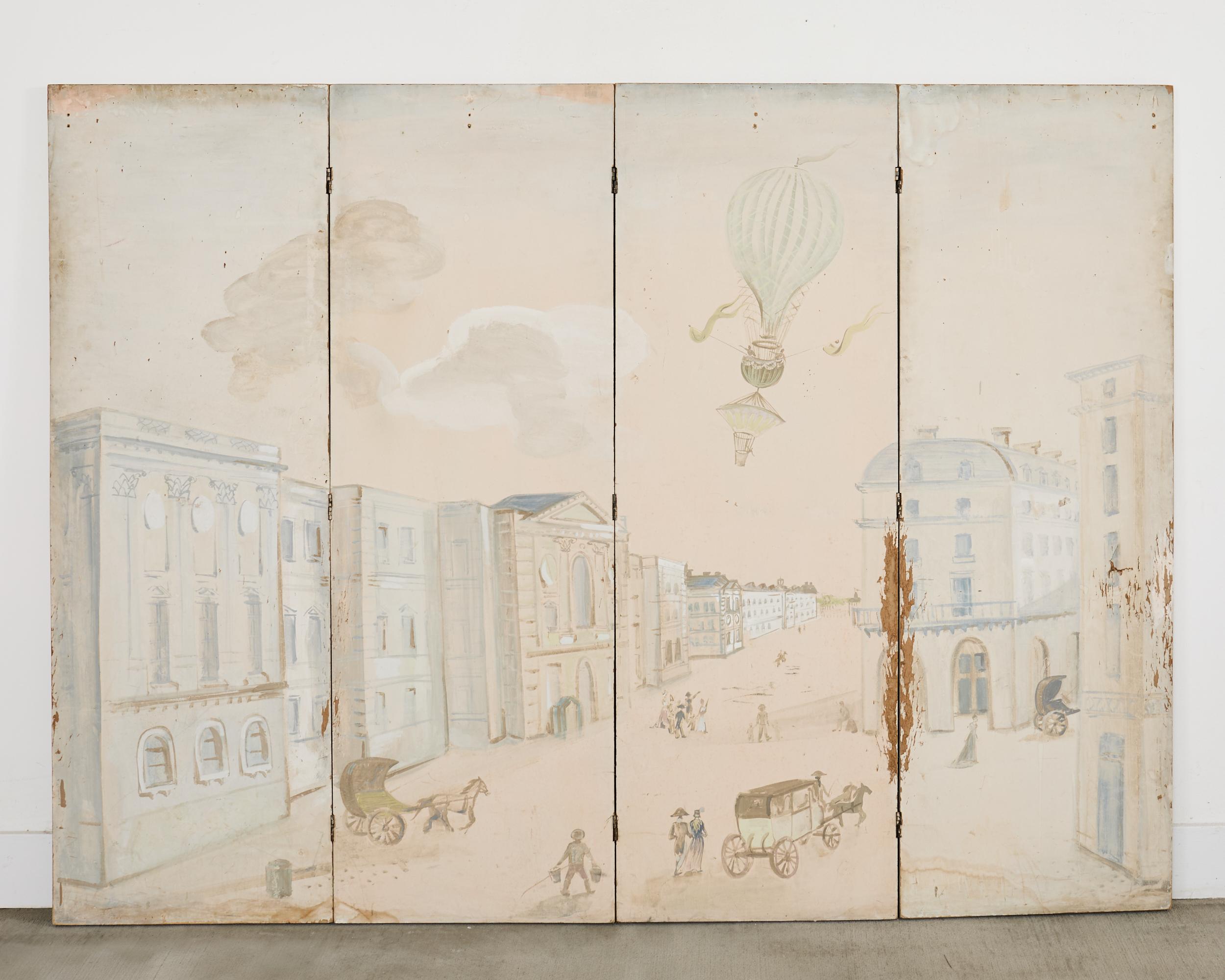 Paravent en trompe l'Oeil du milieu du siècle dernier en vente 10