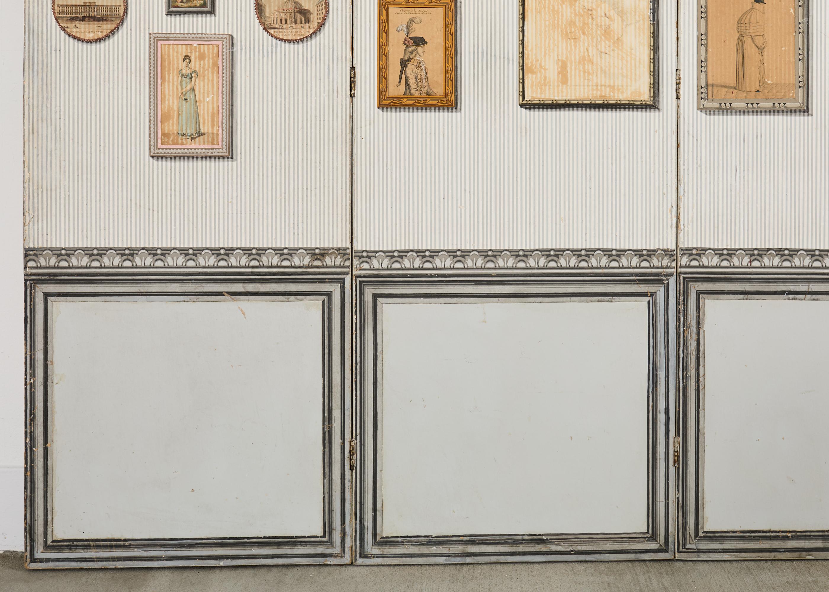 Français Paravent en trompe l'Oeil du milieu du siècle dernier en vente