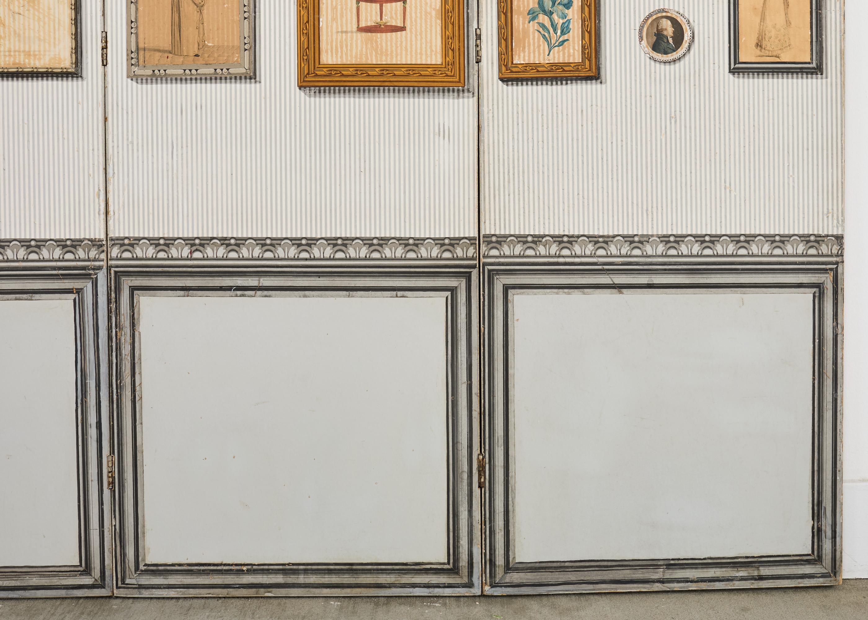 Fait main Paravent en trompe l'Oeil du milieu du siècle dernier en vente