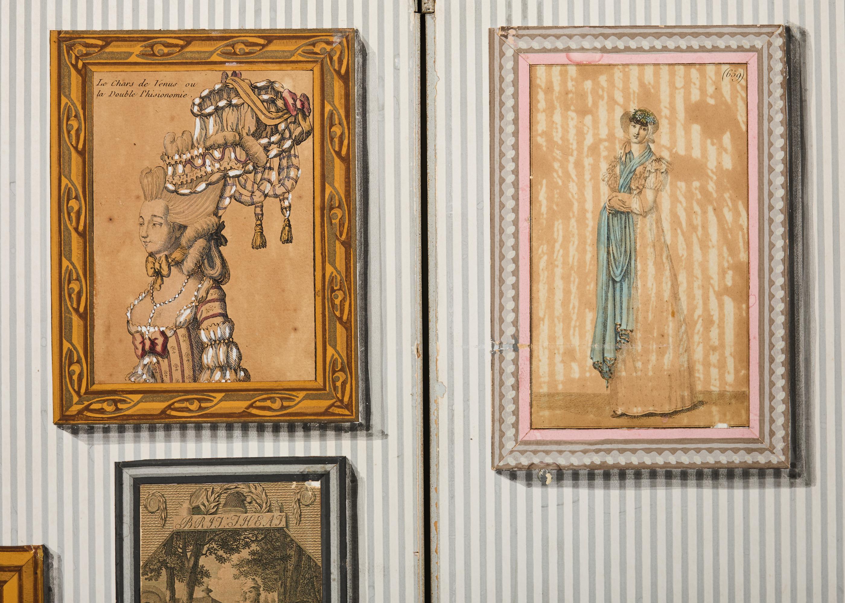 Métal Paravent en trompe l'Oeil du milieu du siècle dernier en vente