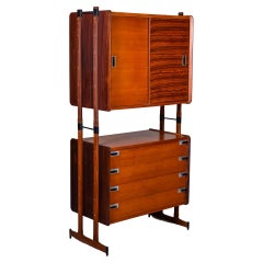 Midcentury French Unusual Two Tier Cabinet
