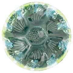 Mid Century French Vallauris Majolica Oyster Plate