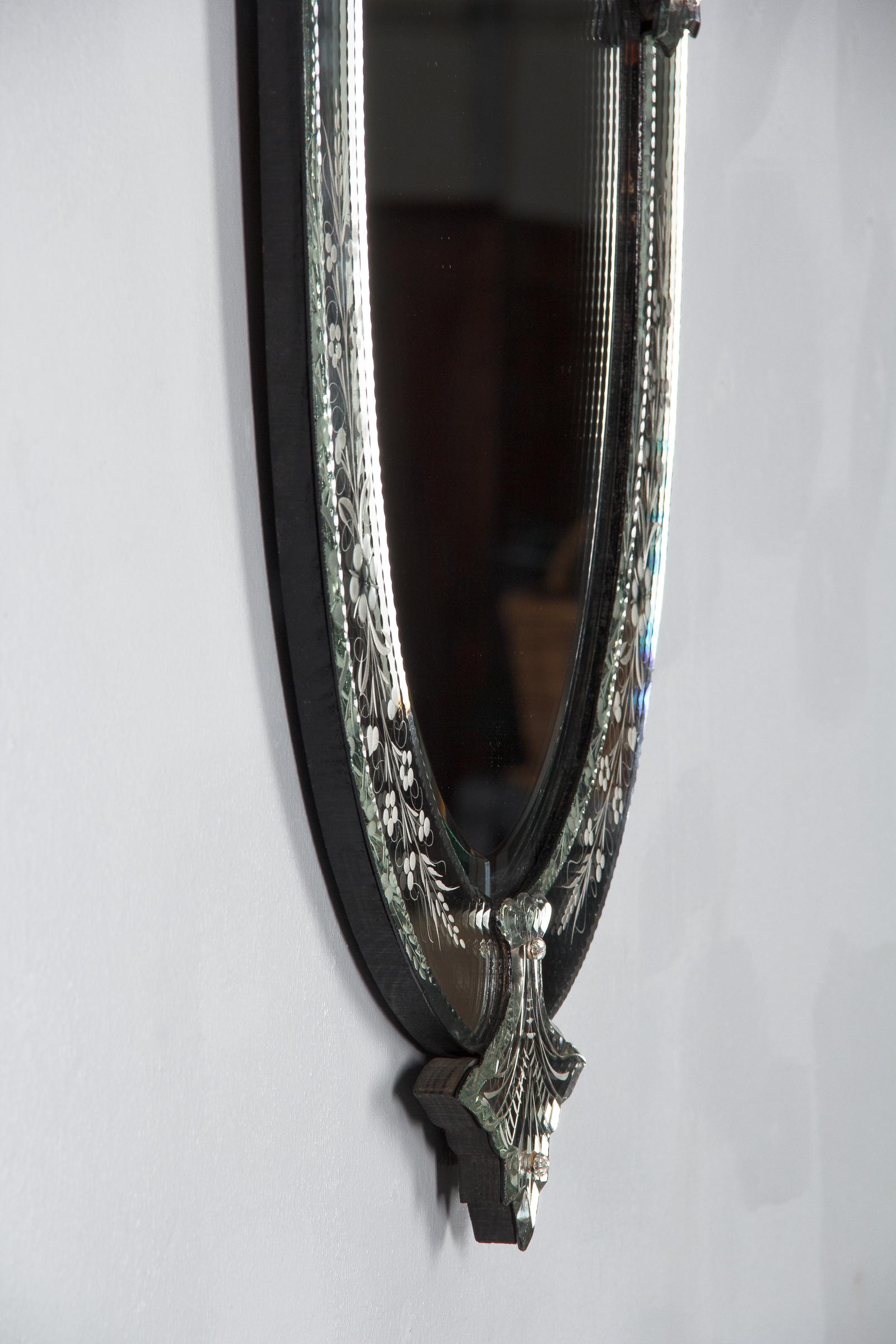 Midcentury French Venetian Glass Mirror, 1960s 4