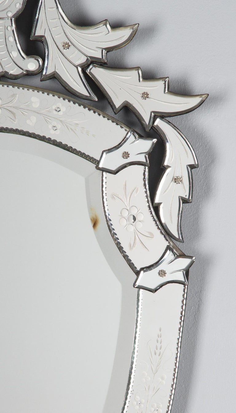 Midcentury French Glass Mirror For Sale at 1stdibs