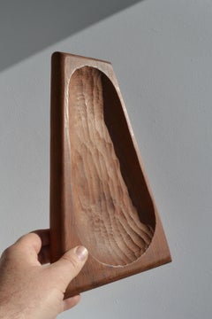 Mid-Century French Vide-Poche, Hand-Carved Pitch Pine, 1950s Design