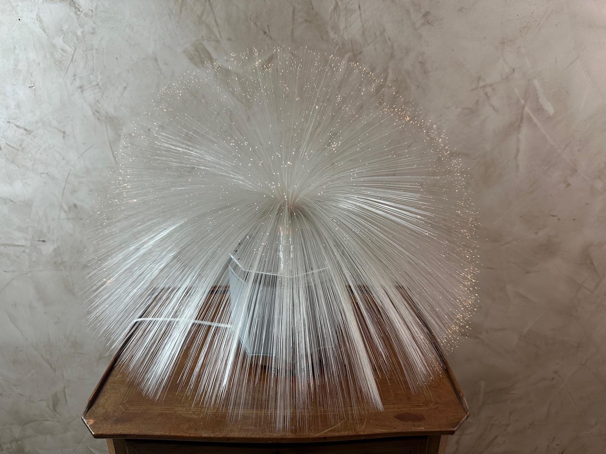 Mid-20th Century Mid-century French Vintage Fiberglass and Metal Spherical Table Lamp, 1960s For Sale