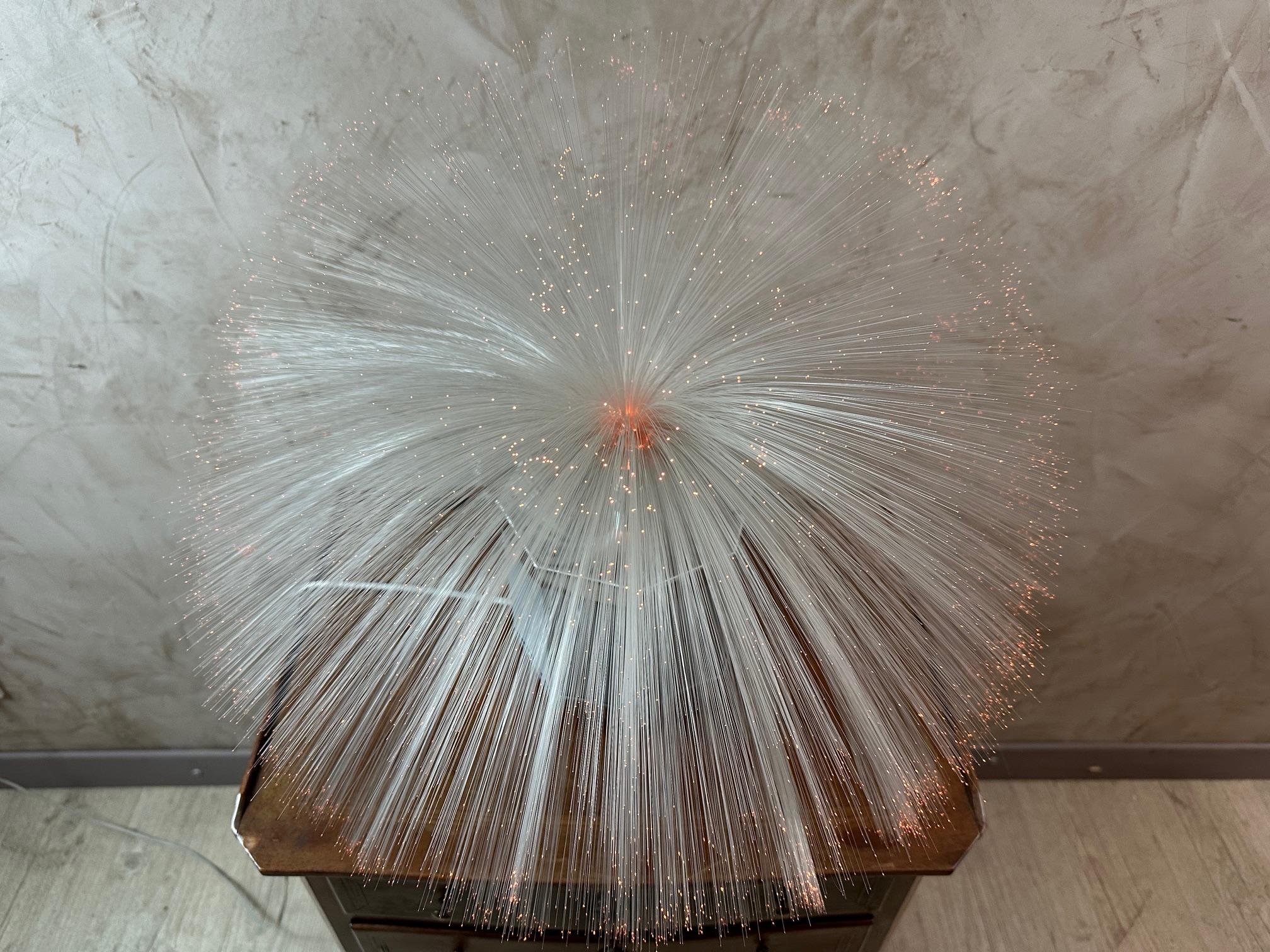 Mid-century French Vintage Fiberglass and Metal Spherical Table Lamp, 1960s For Sale 2
