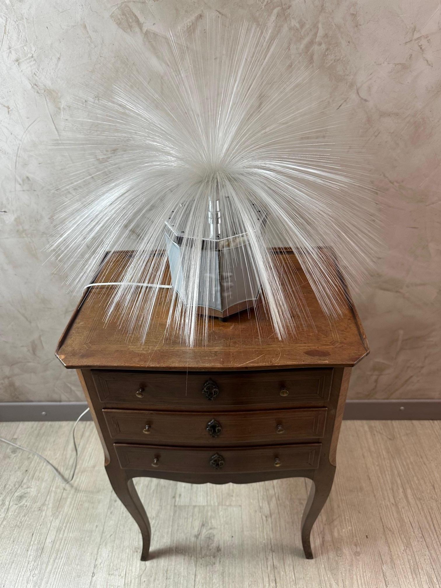 Mid-century French Vintage Fiberglass and Metal Spherical Table Lamp, 1960s For Sale 5