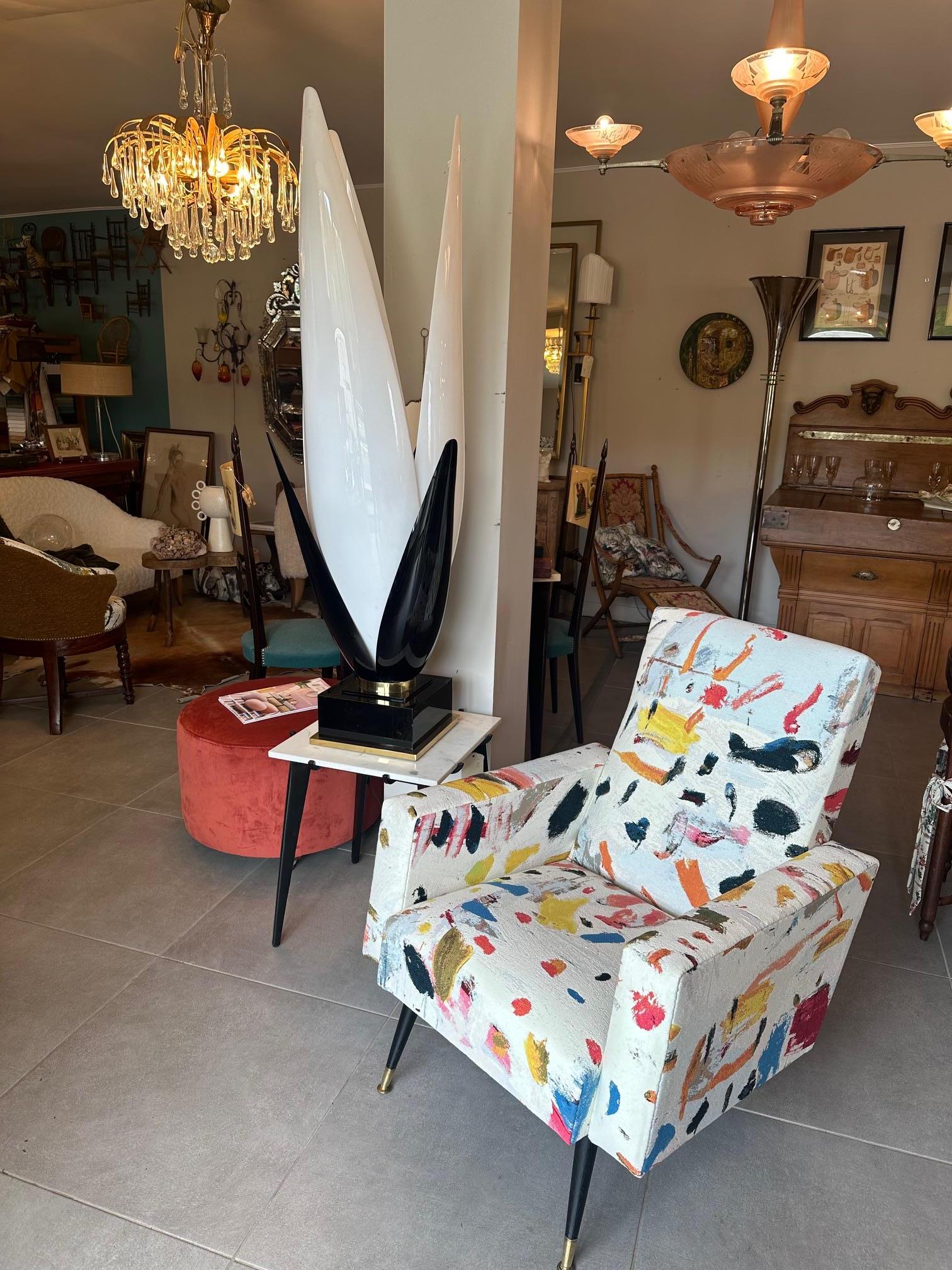 Mid-century French Vintage Upholstered Armchair, 1970s 11