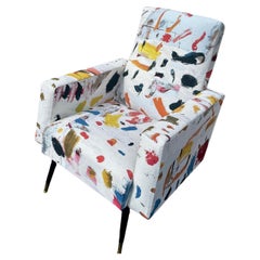 Fauteuil rembourré vintage français du milieu du siècle, 1970