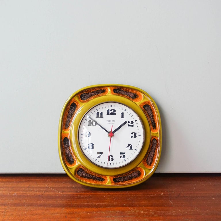 MidCentury French Wall Clock from Vedette, 1970s at 1stDibs