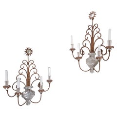 Mid-Century French Wall Lights in Manner of Maison Bagues