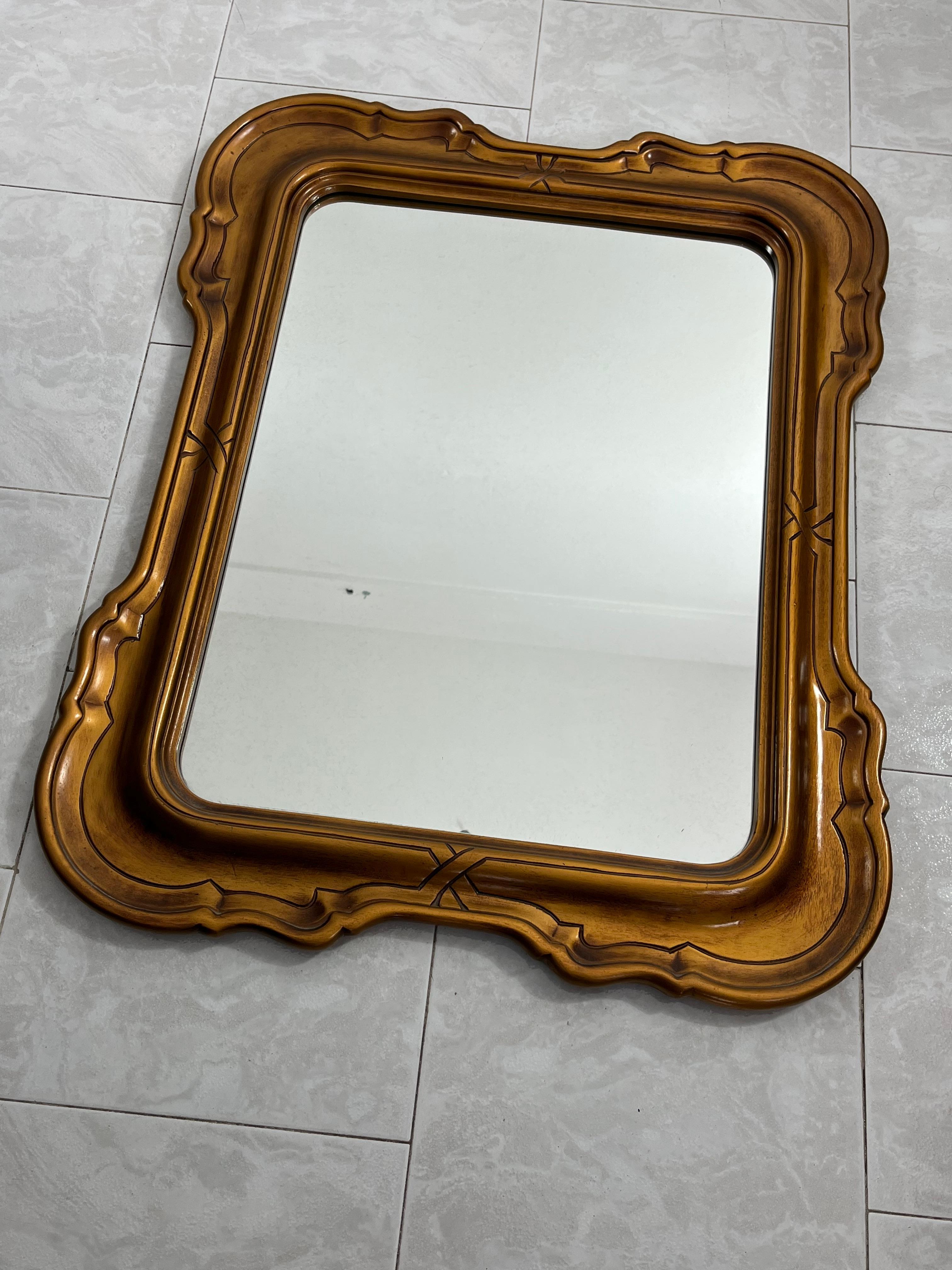 Mid-Century French Wall Mirror, 1960s In Good Condition For Sale In Palermo, IT