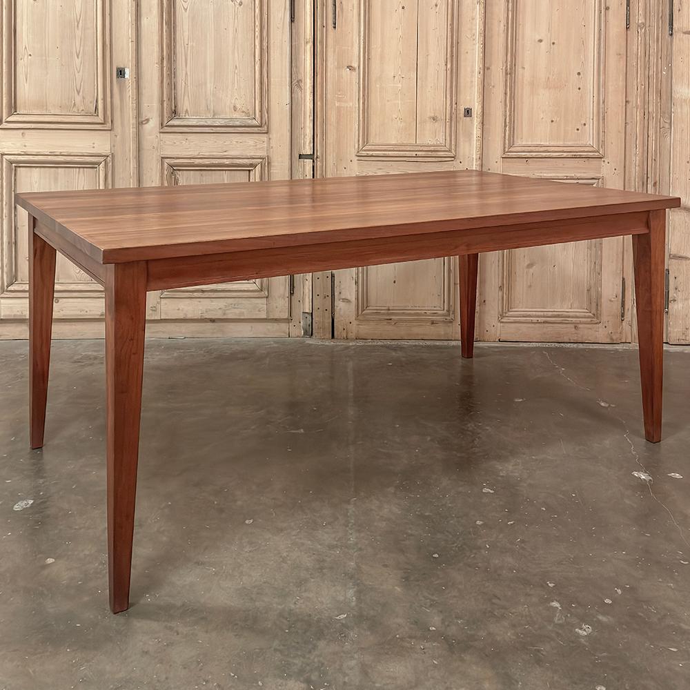 Arts and Crafts Mid-Century French Walnut Arts & Crafts Style Dining Table For Sale