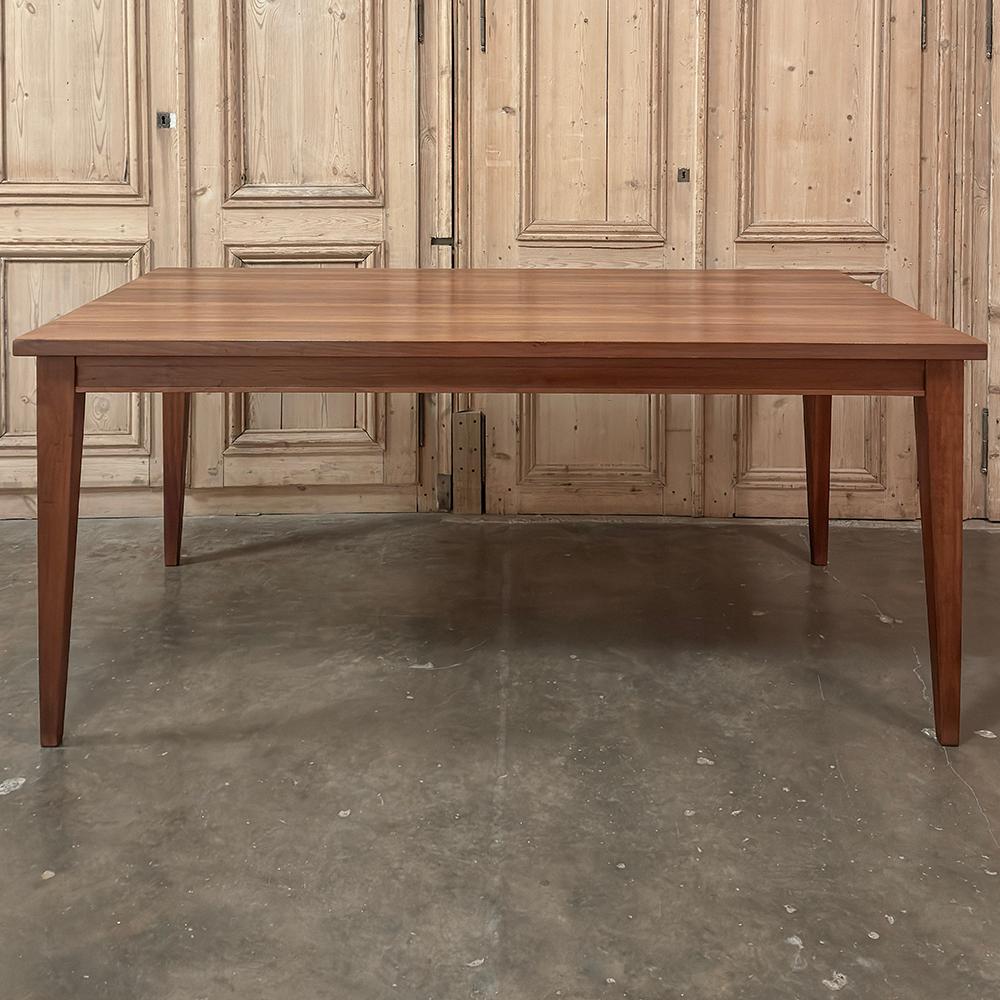 Hand-Crafted Mid-Century French Walnut Arts & Crafts Style Dining Table For Sale