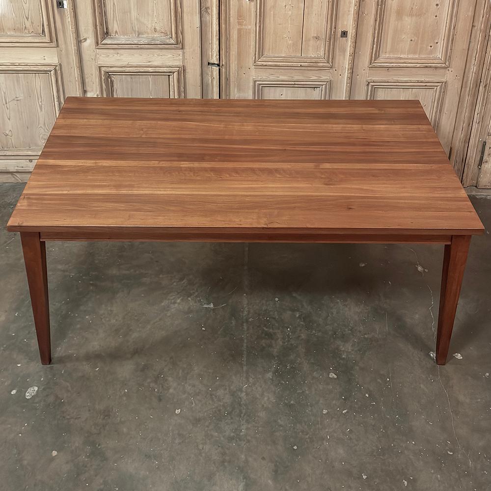 Mid-Century French Walnut Arts & Crafts Style Dining Table In Good Condition For Sale In Dallas, TX