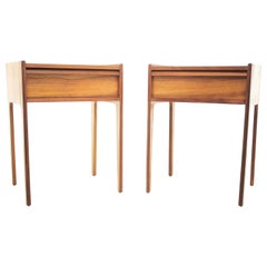 Vintage Midcentury French Walnut Bedside Cabinets by John Herbert, 1960s