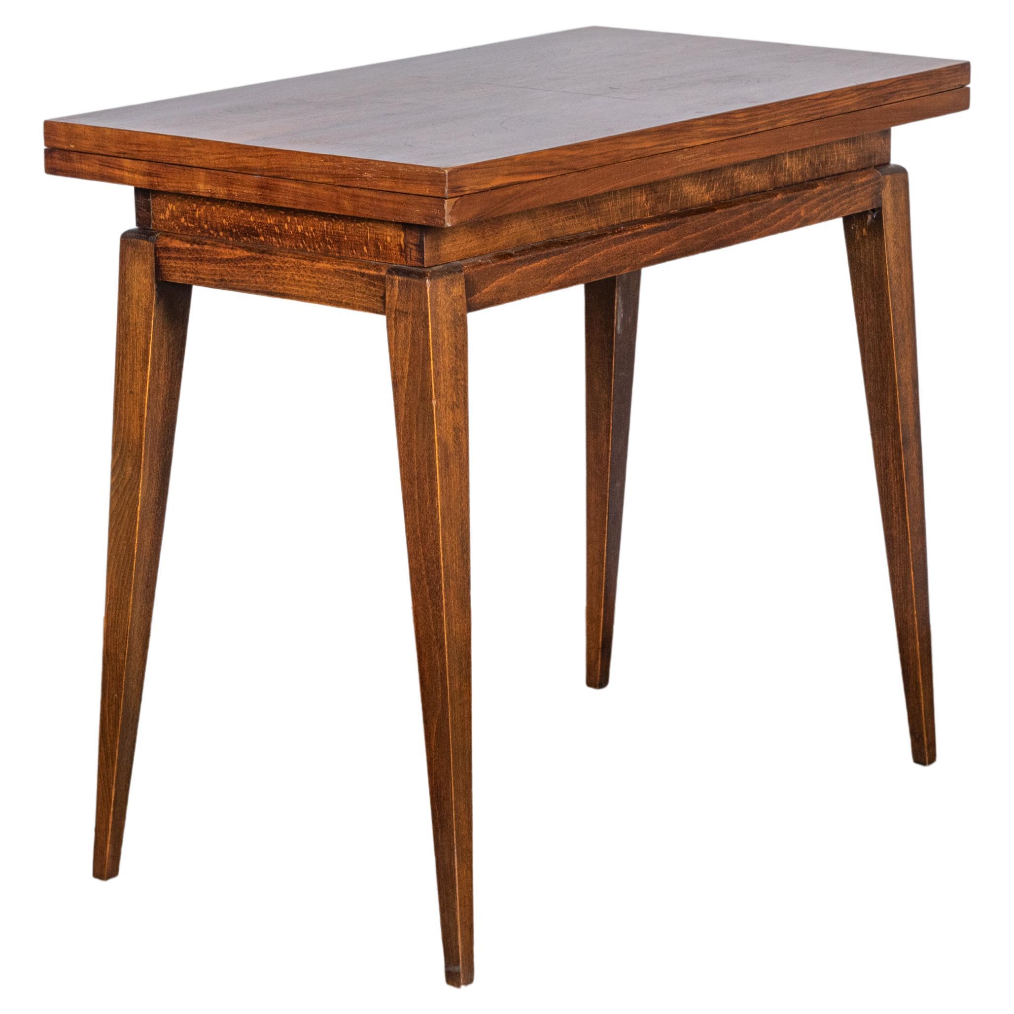 Mid-Century French Walnut Game Table For Sale