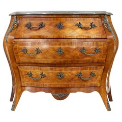 Commode francese di metà secolo con piano in marmo in noce