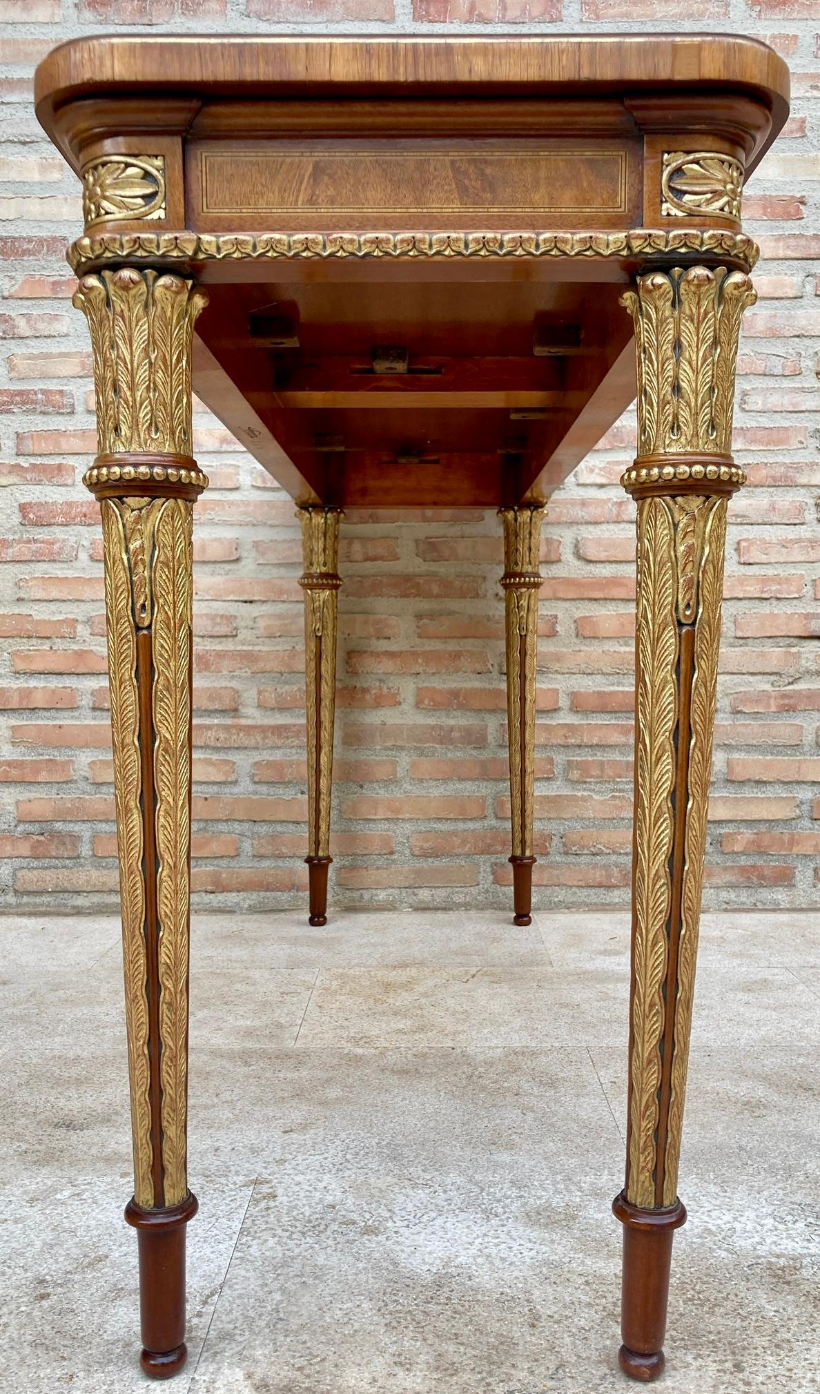 Mid-Century French Walnut & Oak Veneer Console Table, 1960s For Sale 3