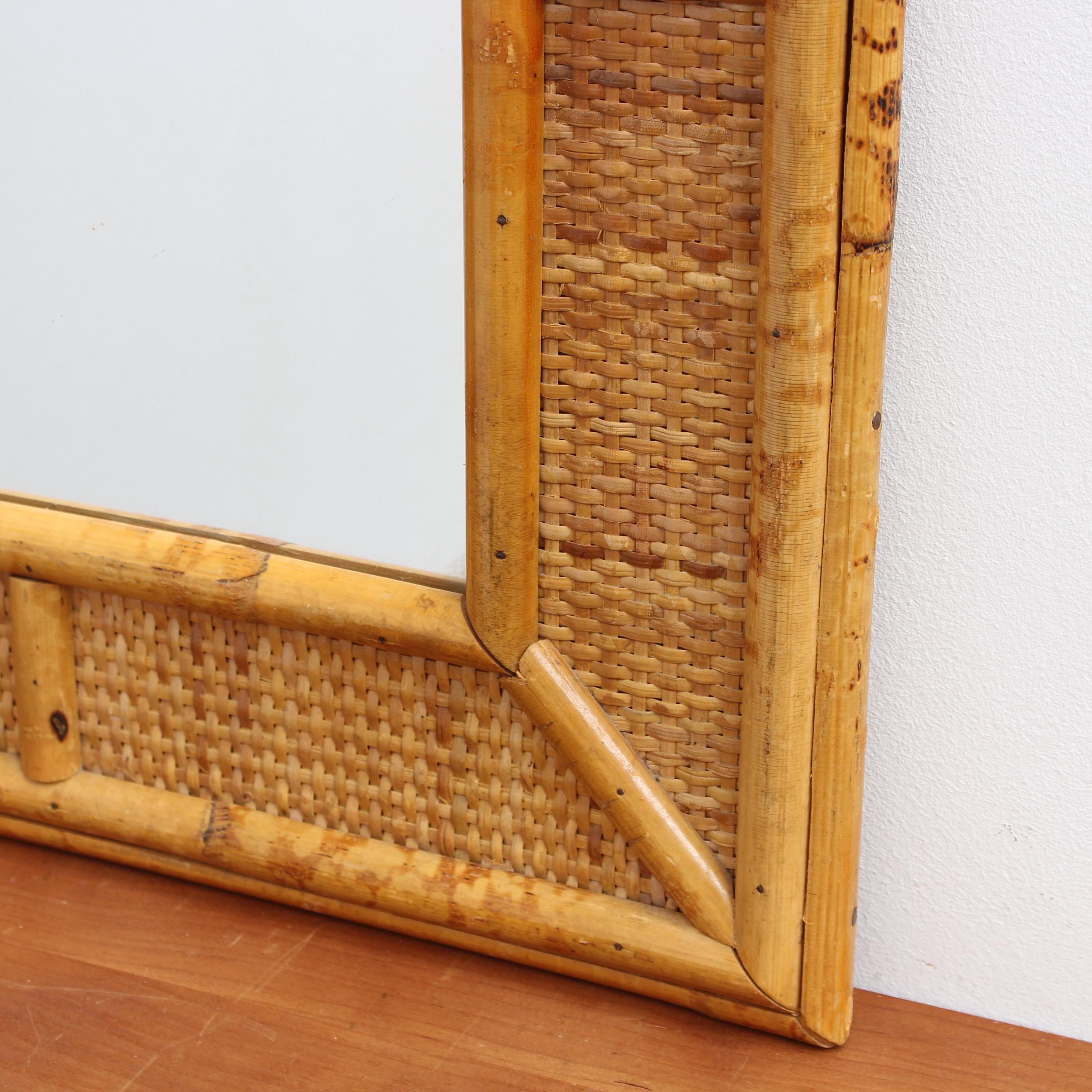 Mid-Century French Wicker and Rattan Wall Mirror, 'circa 1960s' 6