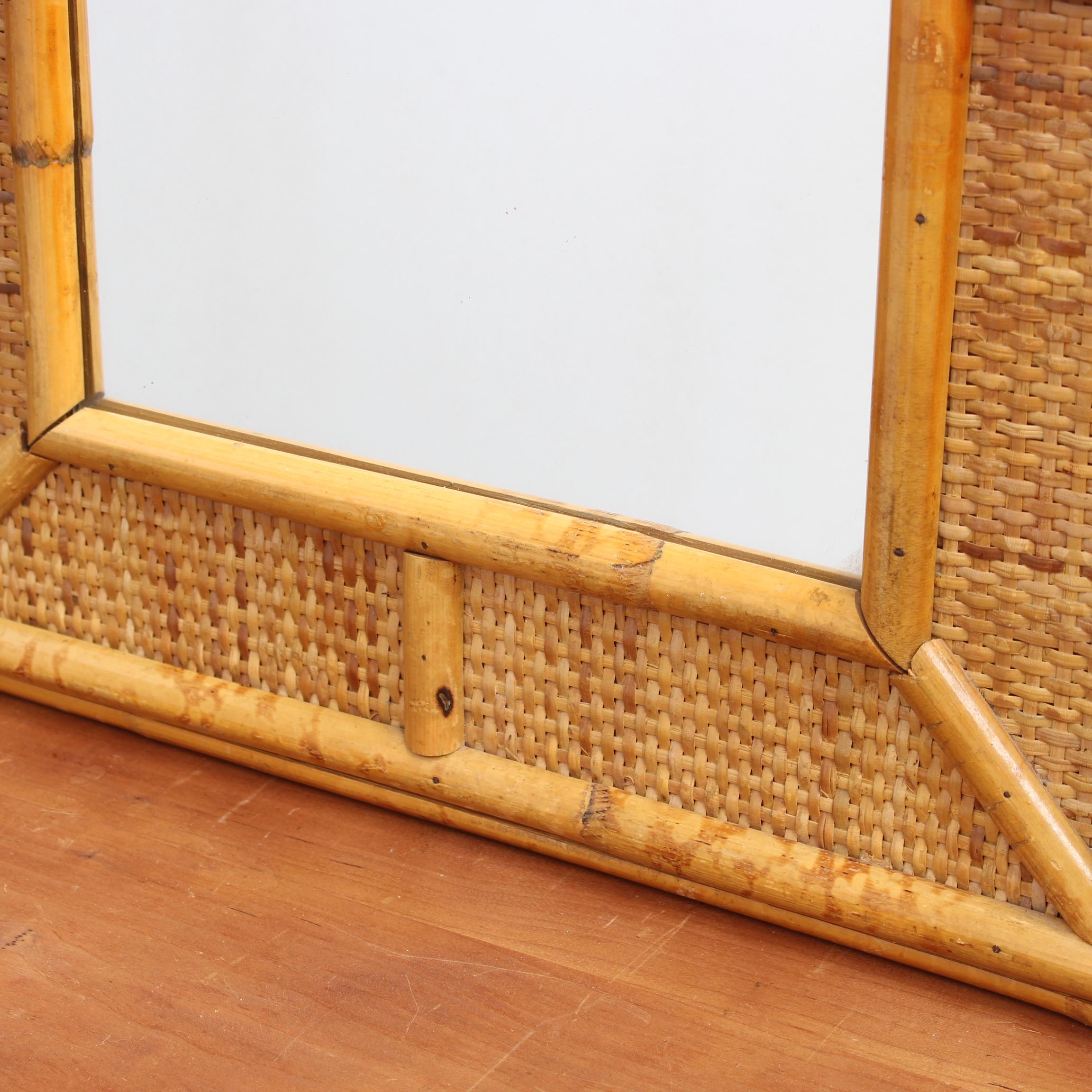 Mid-Century French Wicker and Rattan Wall Mirror, 'circa 1960s' 7