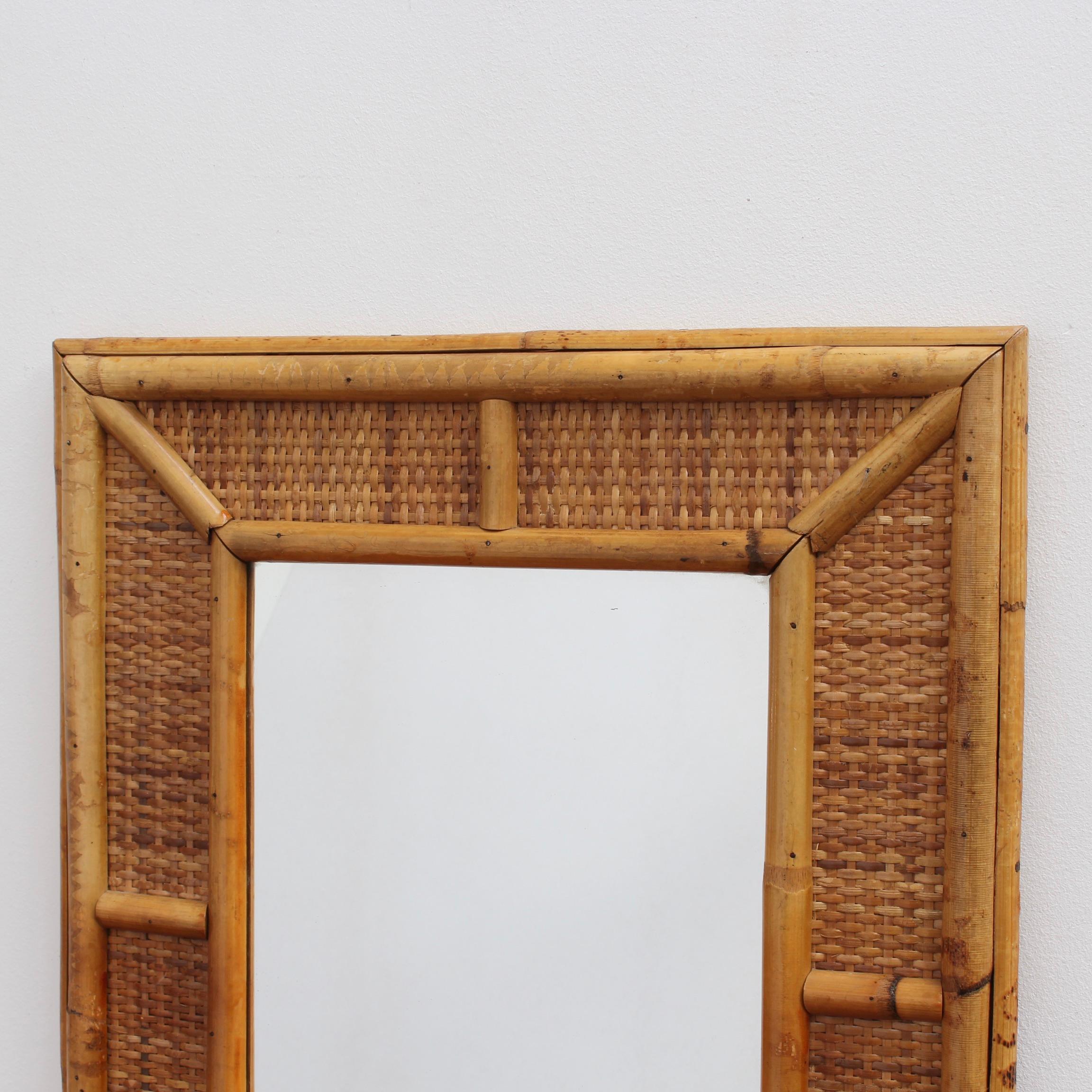 Mid-Century French Wicker and Rattan Wall Mirror, 'circa 1960s' 8