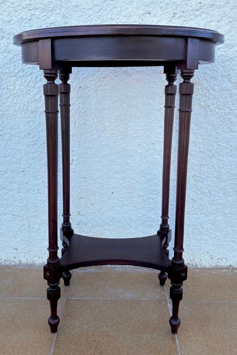 Français Mid Century French Wood Oval Side Table, 1950s en vente