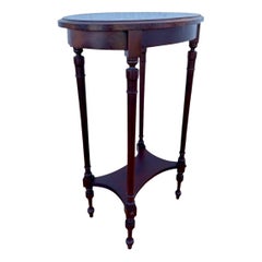 Mid Century French Wood Oval Side Table, 1950s