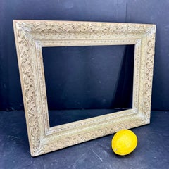 Mid-Century French Wood Painted Ornate Art Frame