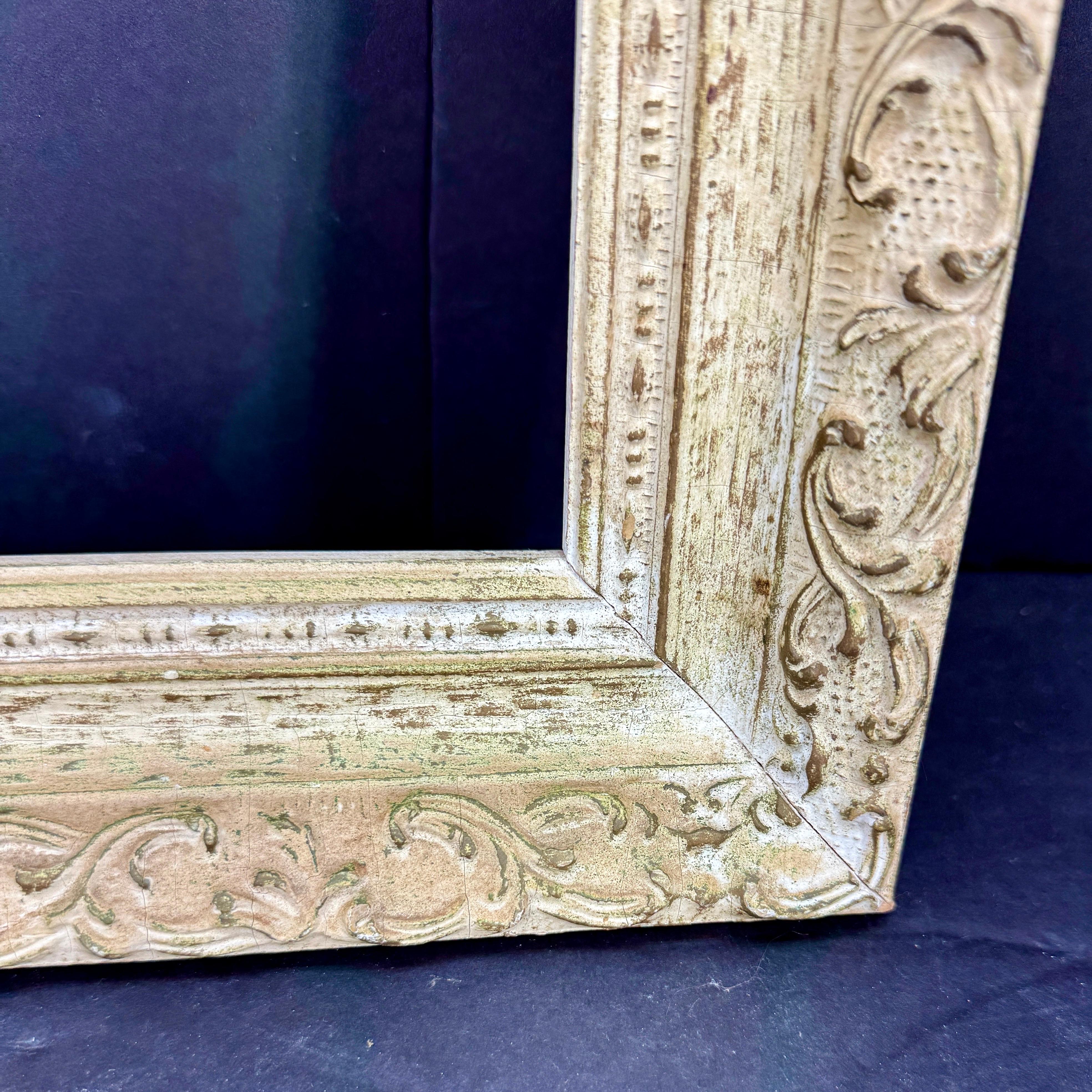 Mid-Century Französisch Wood Painted Ornate Kunstrahmen im Angebot 1