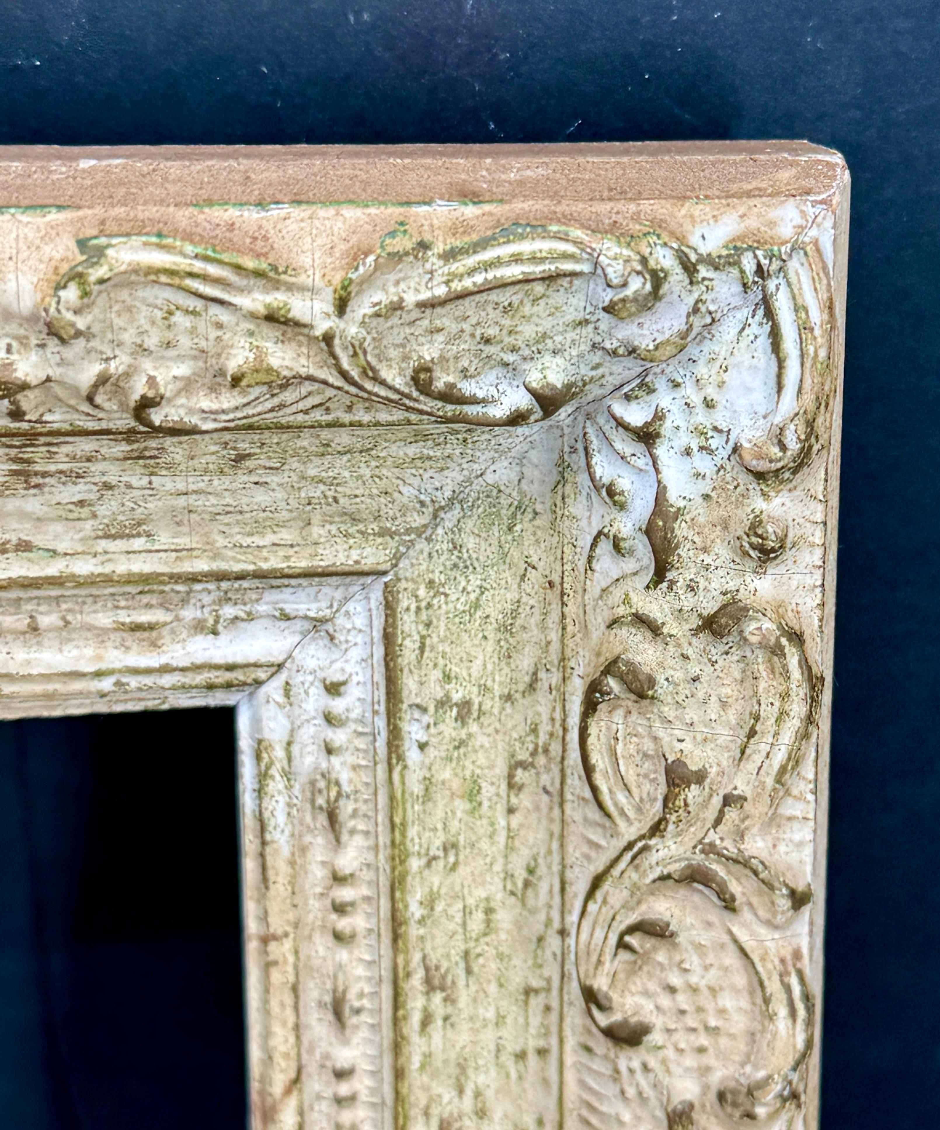 Mid-Century Französisch Wood Painted Ornate Kunstrahmen im Angebot 2