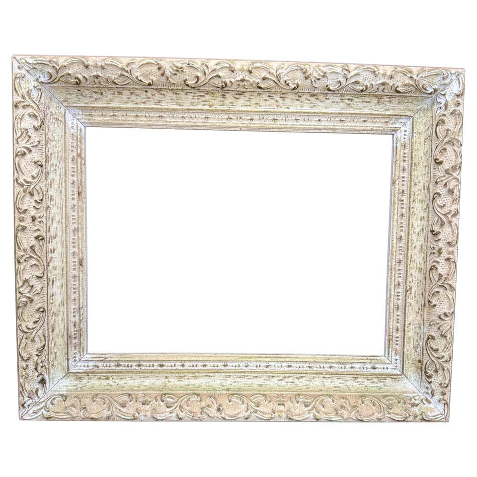 Large Rectangular French Painted Wood Gilt Art Frame For Sale at 1stDibs